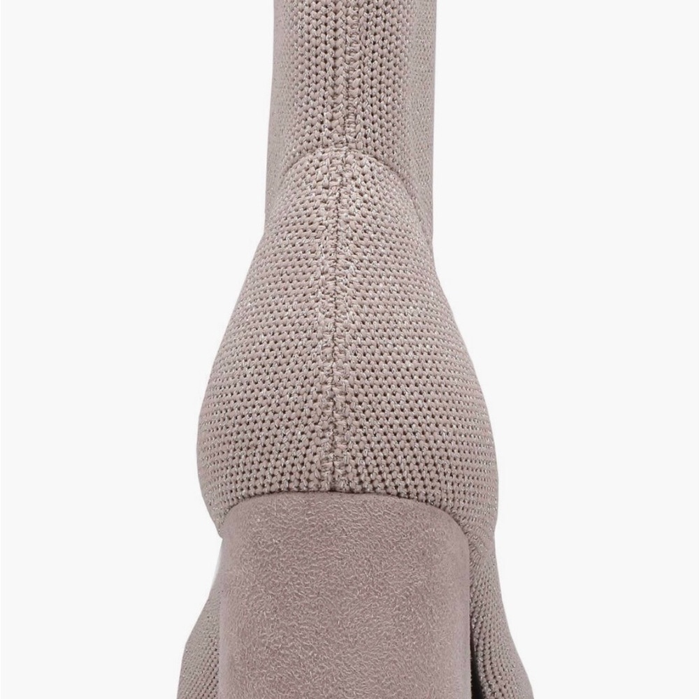 MIA Women's Textured Beige Heeled Boots - Picture 2 of 5